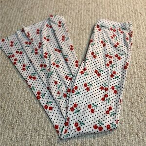 Cherry Print Leggings Boot Cut